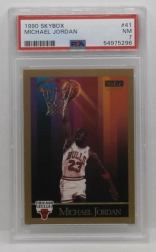 1990 SkyBox #41 Michael Jordan PSA 7 Chicago Bulls Basketball Card HALL OF FAME