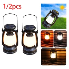 1/2pack Solar Lantern Hanging Lights LED Waterproof Camping Lamps Rechargeable