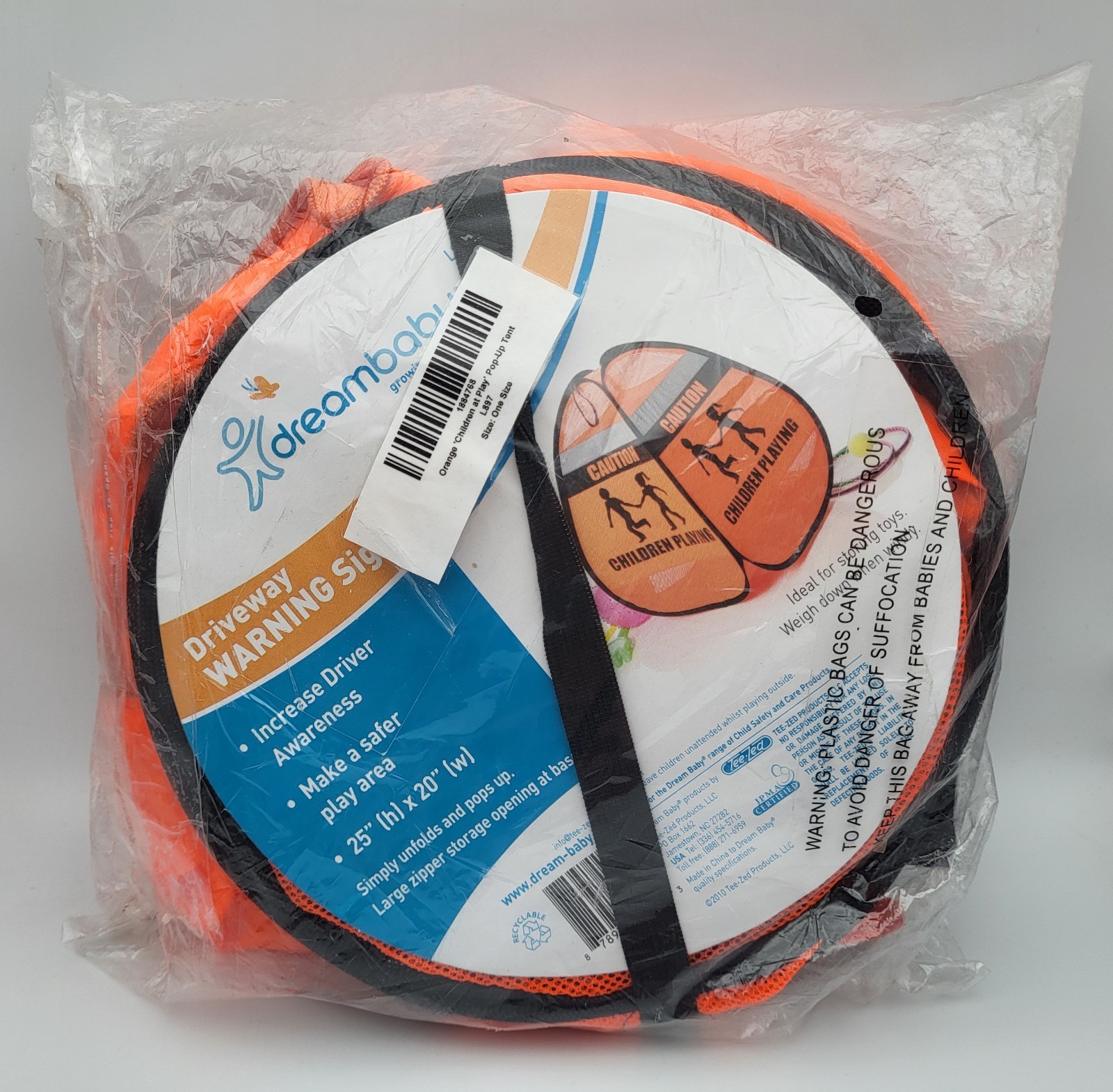 Dreambaby Children At Play Outdoor Driveway Caution Safety Sign Orange Pop Up