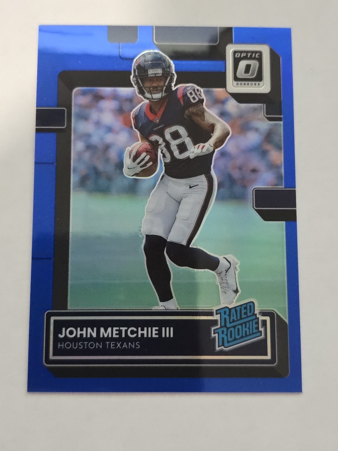 2022 Panini Donruss Optic Rated Blue Prizm /179 John Metchie III #217 Rookie