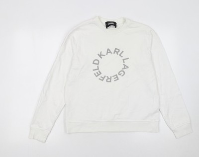 Karl Lagerfeld Damen Sweatshirt weiß Medium Rundhalsausschnitt Logo