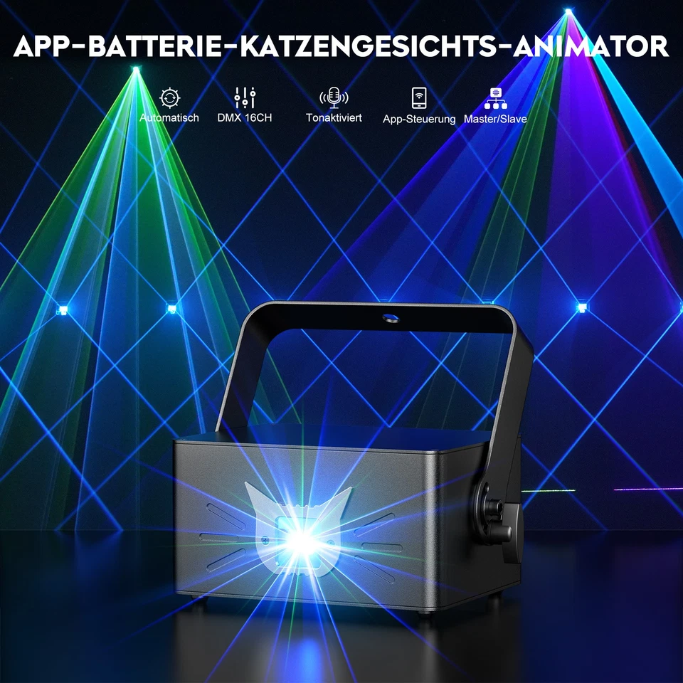 25W 3D Animierte RGB Laser Projektor DMX Bühnenlicht APP DIY Party DJ Disco KTV - Bild 3 von 4