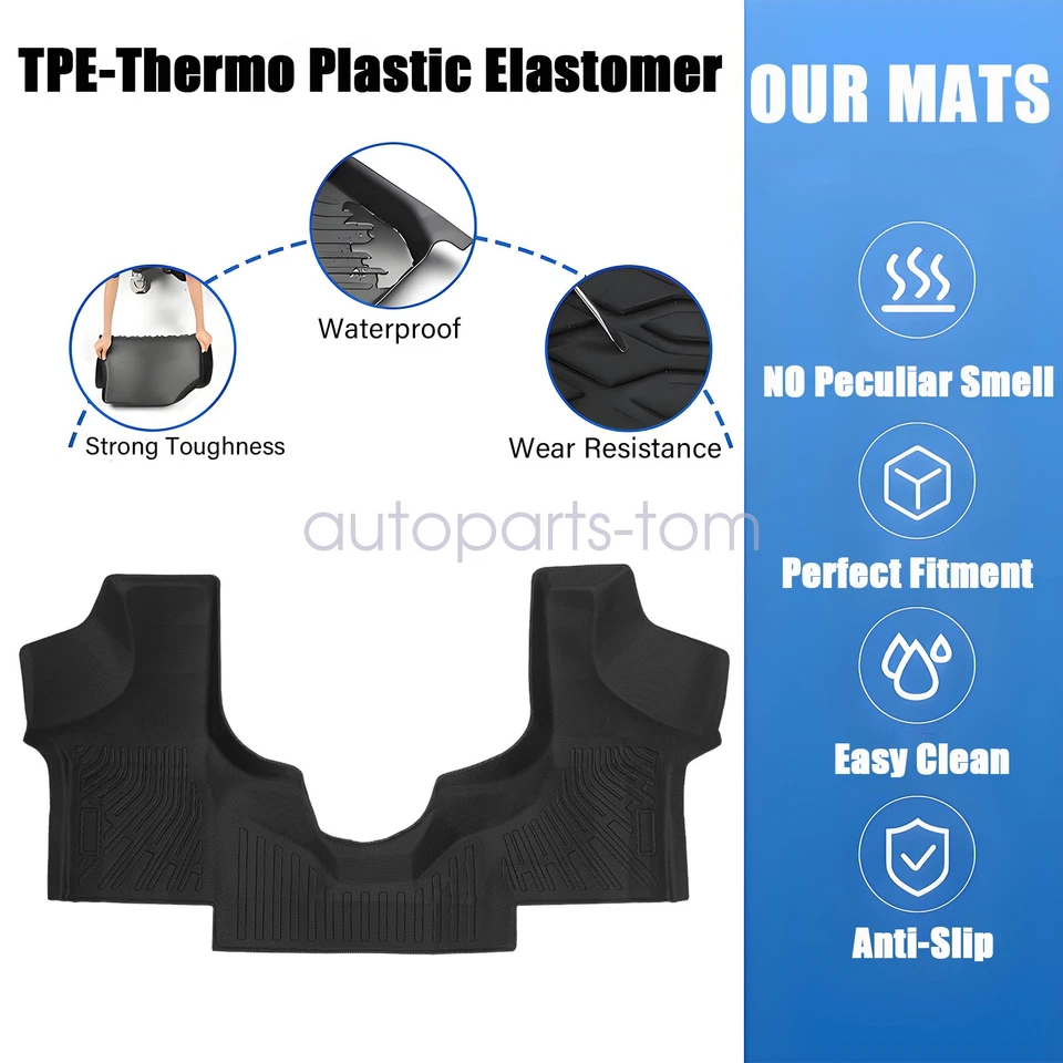 Alfombrillas delanteras de TPE para Chevy Express/GMC Savana 2008-2025 revestimiento para todo tipo de clima Foto 3 de 4