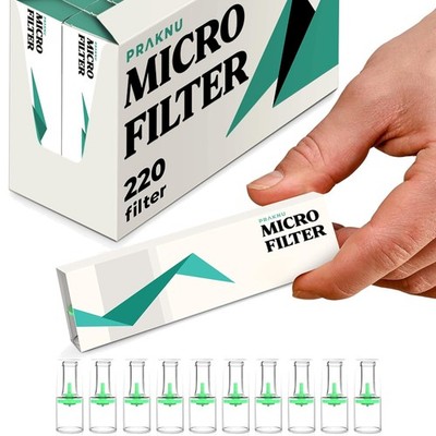 Praknu 220er Set Zigarettenfilter 8 mm   Anti Teerfilter   Mikrofilter Box