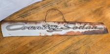 Vintage Ford Country Sedan Metal Grille Ornament Nameplate Script Trim Vintage Ford Country Sedan Metal Grille Ornament Nameplate Script Trim