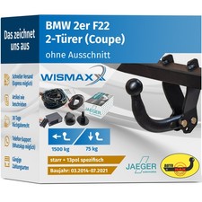 AutoHak Anh�ngerkupplung starr f�r BMW F22 2er Coupe 14-21 13pol E-Satz ABE AHK