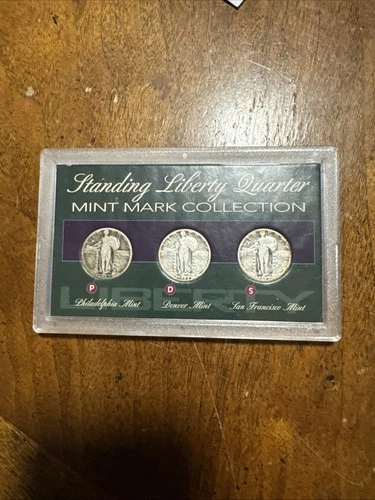 3 Mint (P,D, S) Set Of Standing Liberty Quarters With COA
