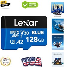 128GB Blue Micro SD Card Up to 160MB/s microSDXC UHS-I Memory Card
