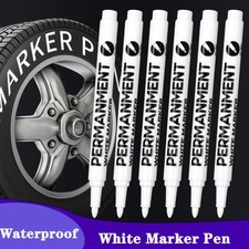6 Pack Acrylic White Paint Pens White Permanent Marker with Extra Fine Point