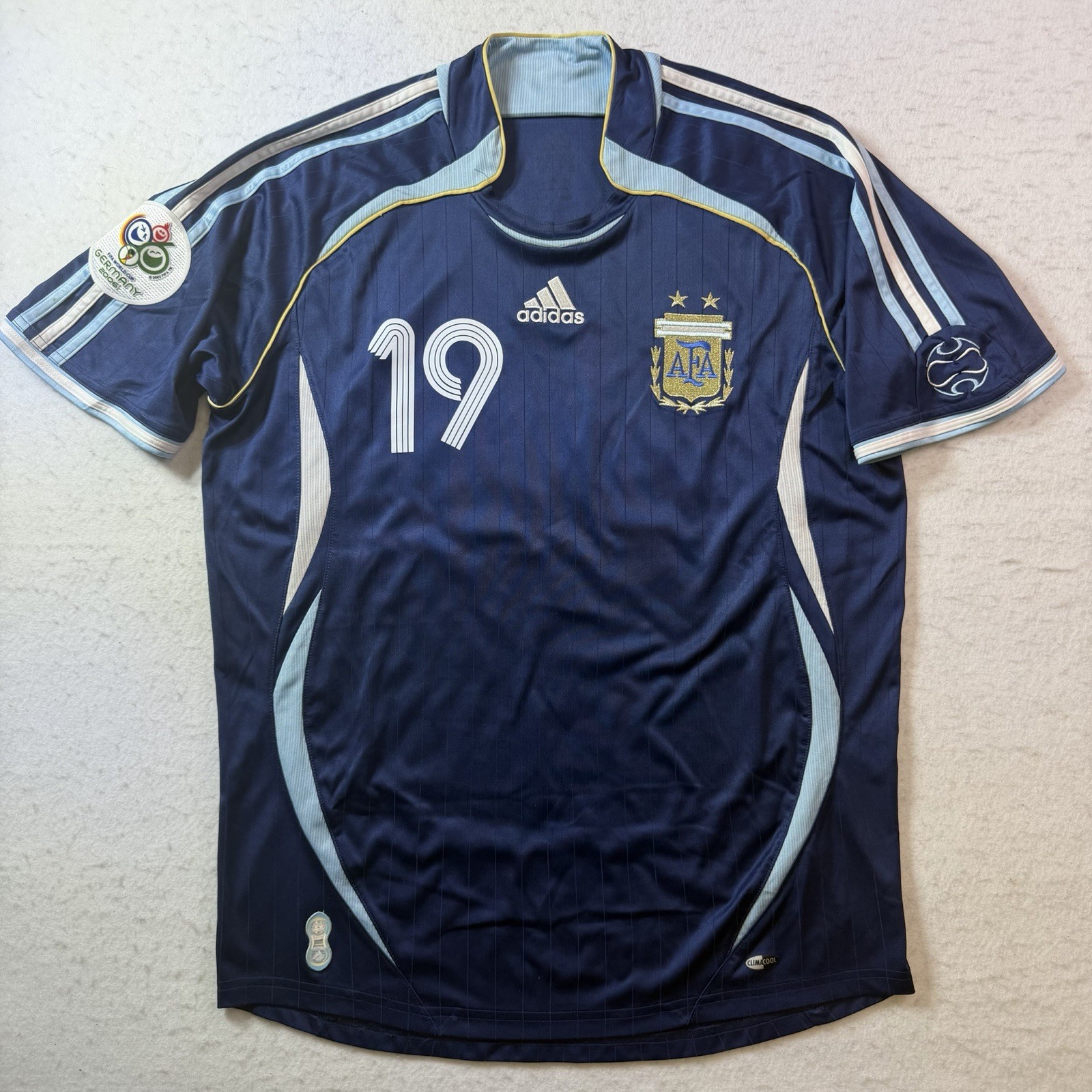 Adidas 2006 World Cup Argentina Lionel Messi 19 Authentic Jersey Vintage Medium