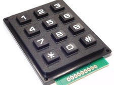 3x4 Matrix Keypad, hard keys, black