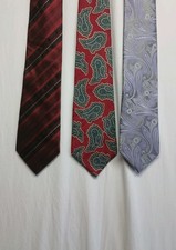 Lot Of 3 Geoffrey Beene Silk Tie Paisley Striped Business Interview Office Work