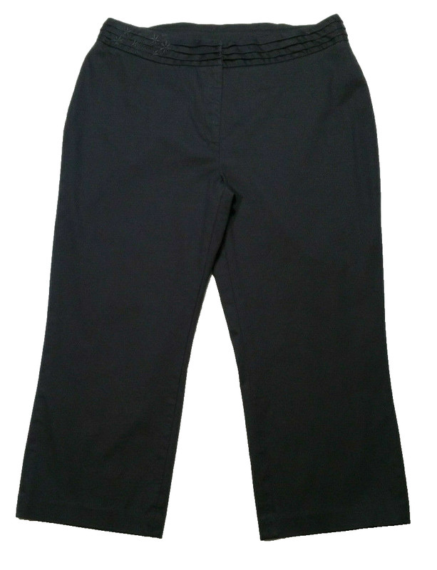 O Oscar An Oscar De La Renta Company Women Pants Size 14 Black Capri Cropped