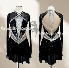 Figure Skating Dress Women's / Girls' Ice Skating Dress black handmade