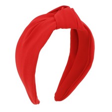 Red Knotted Wide Headband Non-Slip Cloth Top Knot Hair Accessories for Women