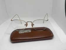 Vintage Bausch Lomb ARCO 1/10 12K GF Rimless Eyeglasses Cable Temples Case