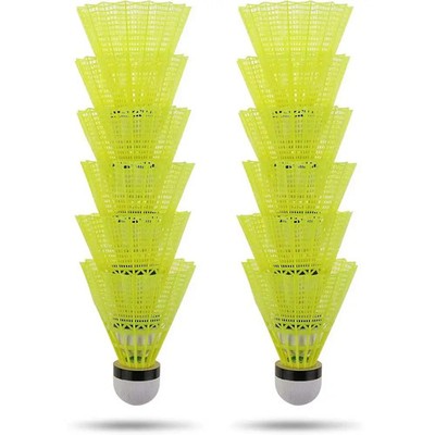 Multibao 12 Stück Nylon Badminton Federbälle robust winddicht & High-Speed 77-79