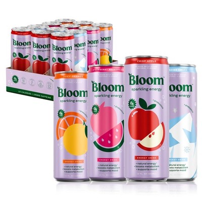 Bloom Nutrition Sparkling Energy Drink  Apple Crisp / Glacier Crush Variety P...