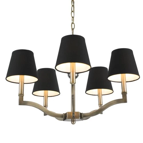 Golden Lighting Waverly 25" Aged Brass Silken Black Shade Chandelier - Picture 5 of 7
