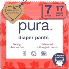 Hypoallergenic Diaper Pants Size 7 37 lbs Overnight, up to 12 Hours Leak P...