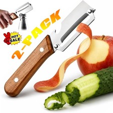 2 Pack 2 in 1 Multi Functional Vegetable Peeler with Bottle Opener and Wooden Ha