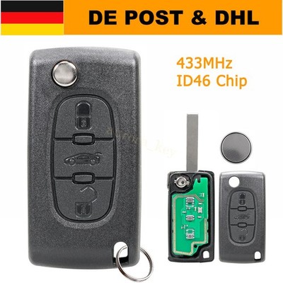 433MHz Funk Schlüssel Für Peugeot 207 208 307 CC 308 SW 407 607 Expert ID46 Chip