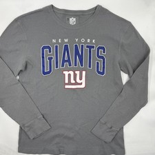 New York Giants Shirt Mens L Gray NFL Football Team Apparel Thermal Waffle