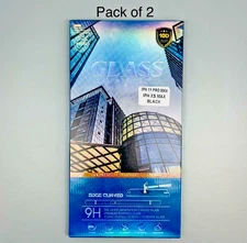 Glass Screen Protector 9H, Tempered Glasses iPhone 11 Pro Max/XS Max Black 2PK