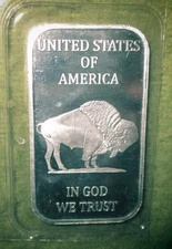Indian Head Buffalo Nickel 1 Ounce Silver Bar Uncirculated Sealed in Plastic