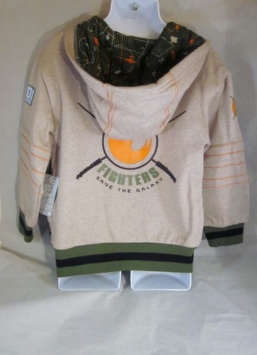 Disney Star Wars Boys Rebels Jedi Hoodie Sweatshirt Size 4 Zip Front Pockets New - Picture 2 of 6