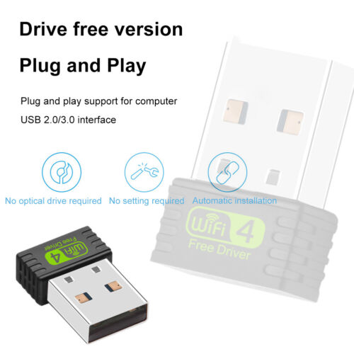 #DE 2,4-GHz-USB-Ethernet-WLAN-Dongle, Mini-USB-WLAN-Adapter, kostenloses Laufwer - Bild 4 von 11