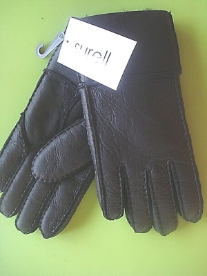 SURELL Genuine Leather Sheepskin Shearling Glove Shearling Sheep Skin Gloves – Surell Accessories main image 4