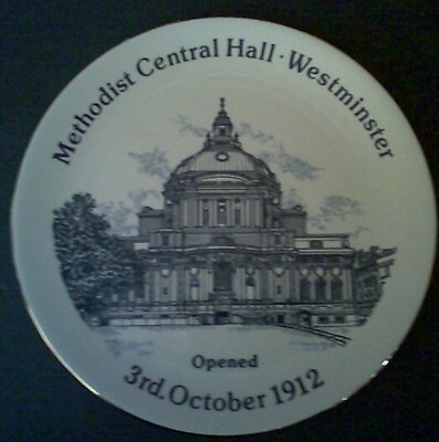 Methodist Central Hall Westminster Opened 3rd October 1912 Collector Plate