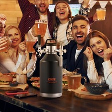 VEVOR 4L Tireuse à Bière Portable Mini Growler Inox Fût à Bière Pression 0-30PSI