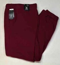 Xersion Men's Jogger Pants Burgundy Quick Dry Cotton Fleece Moisture XL C1031