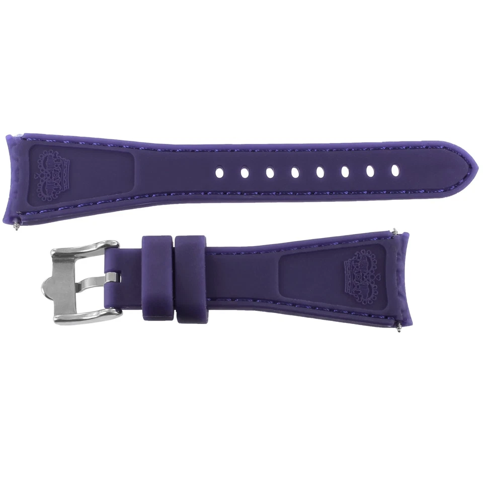 Correa de reloj de extremo curvo azul marino de silicona de alta calidad Glam Rock de 22 mm Foto 4 de 4