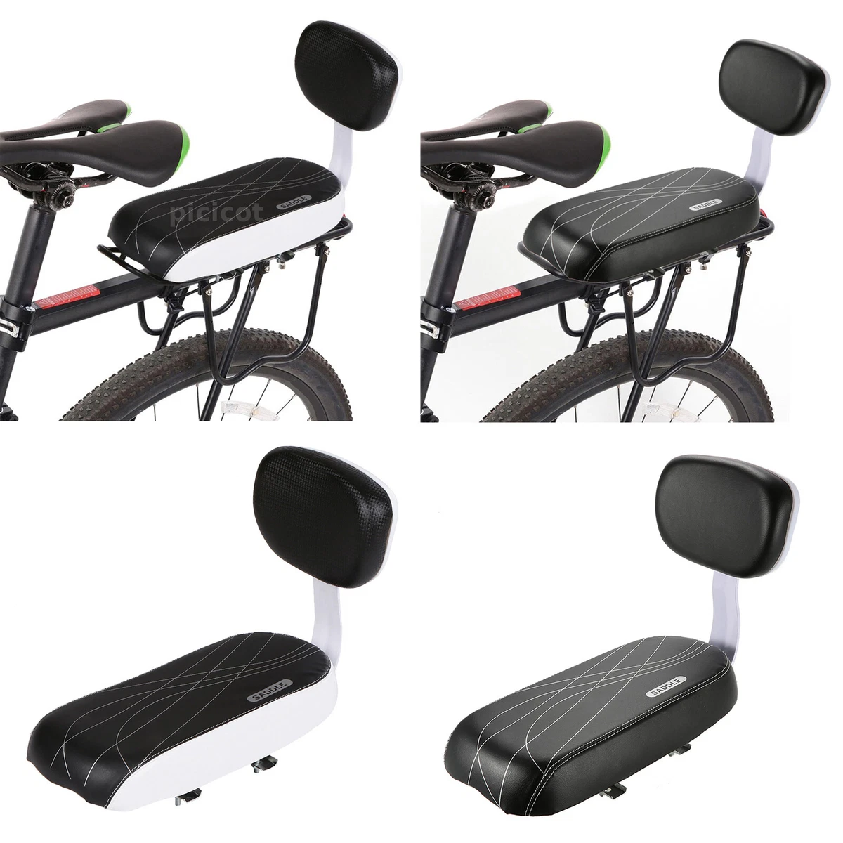Bicycle Bike Padded Rear Seat Kids Child Safety Back Rest Chair