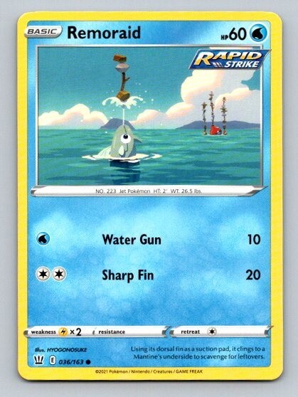 2021 Pokemon Card Battle Styles Remoraid 36/163