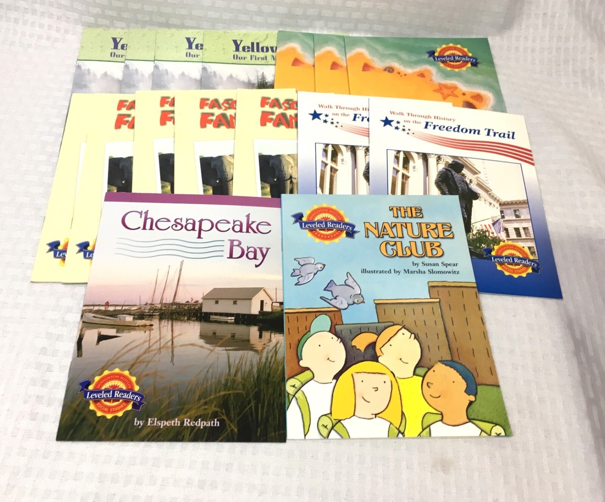 LOT OF 16 HOUGHTON MIFFLIN LEVELED READERS / MIXED LEVELS & TITLES