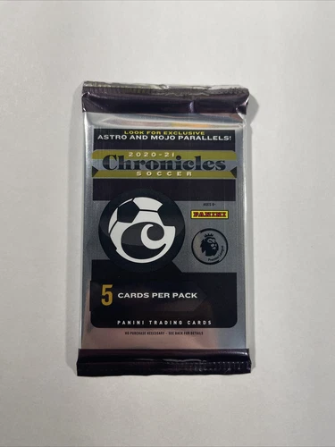 2020-21 Panini Chronicles Soccer Factory Sealed EPL / BPL 5 Card Pack Premier L