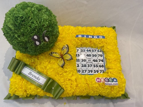Bingo Funeral Flower Tribute Artificial Silk Memorial Wreath Arrangement Nan Mum - Picture 4 of 11