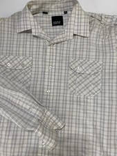 Source DNM Men s Long Sleeve Shirt White Gray Button Up Size XLarge