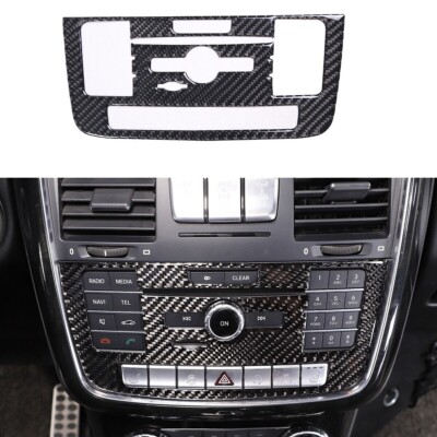 Soft Carbon Fiber Center CD panel Cover Trim Benz G Class W463 G500 G63 12-18