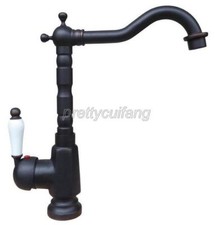 Black oil Antique Brass Swivel Spout Kitchen Sink Faucet Mixer Basin Tap Pnf335