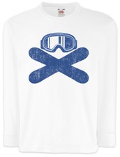 T-shirt manica lunga bambini attrezzi snowboard passione amore discesa slalom inverno