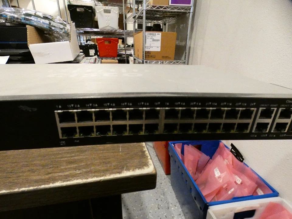 Cisco SG300-28P 28 Port Gigabit Managed POE Switch w/ 2-Port mini-GBIC - Image 3 of 4