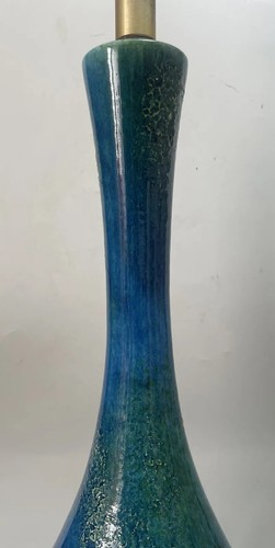 Royal Haeger Helmut Bruchman Etruscan Blue Green Ceramic Table Lamp Circa 1960s - Picture 6 of 18