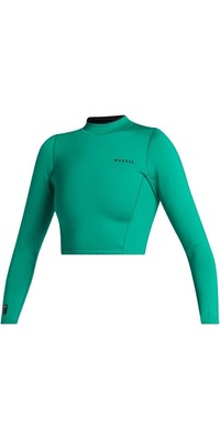 Mystic Womens Lunar 2mm Neoprene Long Sleeve Crop Top - Green