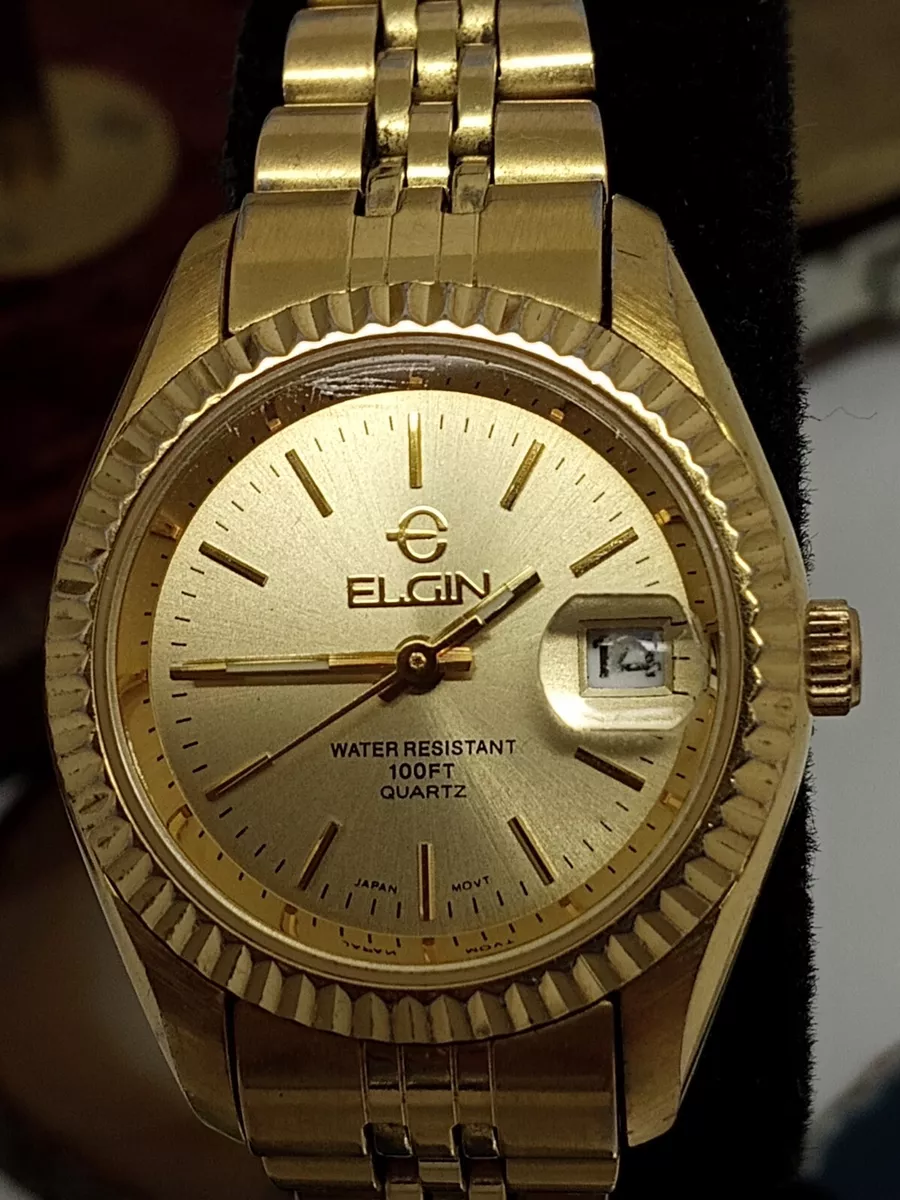 Elgin water resistant shop 100ft quartz watch