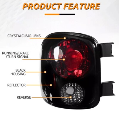 For Chevy Silverado Sierra Stepside 1999-2004 Tail Lights Lamps Black Smoked Set
